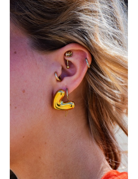 mila and stories COEUR DORE BOUCLES D'OREILLES