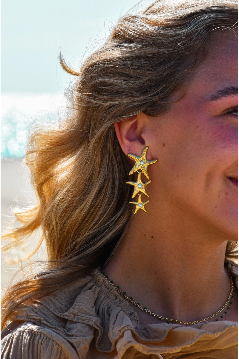 mila and stories ETOILE DORE BOUCLES D'OREILLES