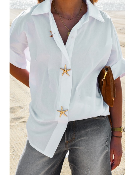 Chemisier Etoile Blanc PAULA