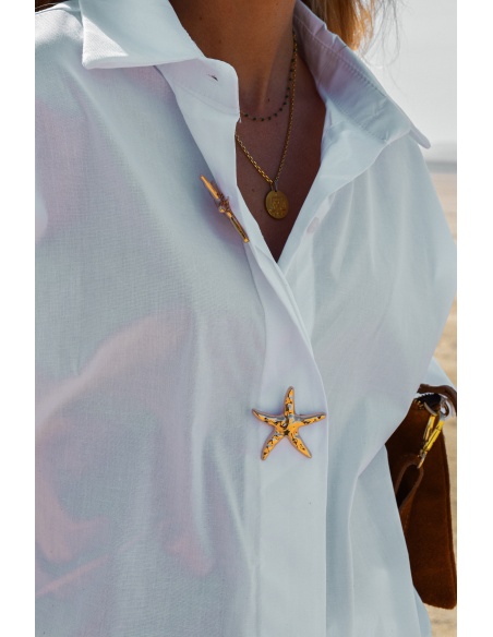 Chemisier Etoile Blanc PAULA