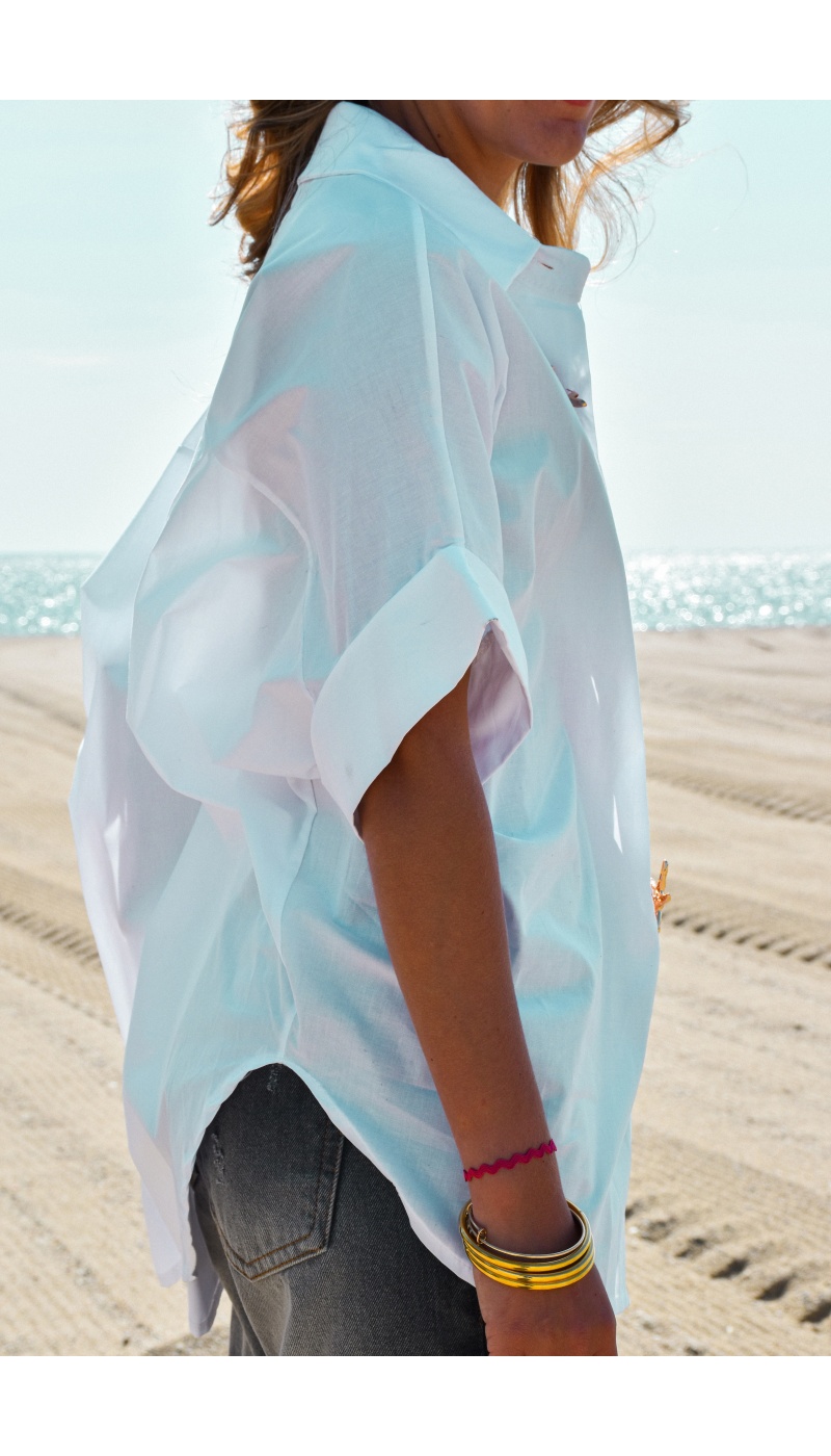 Chemisier Etoile Blanc PAULA