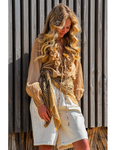 Chemisier Volants Beige ALICE