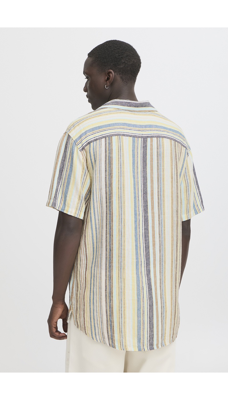 Chemise Bleu Jaune Rayure BHAKIS