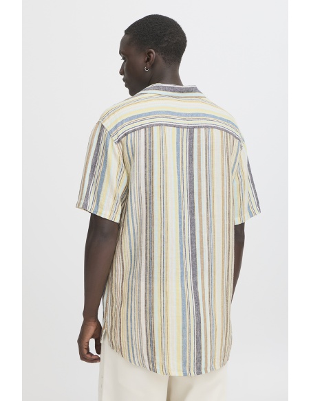 Chemise Bleu Jaune Rayure BHAKIS