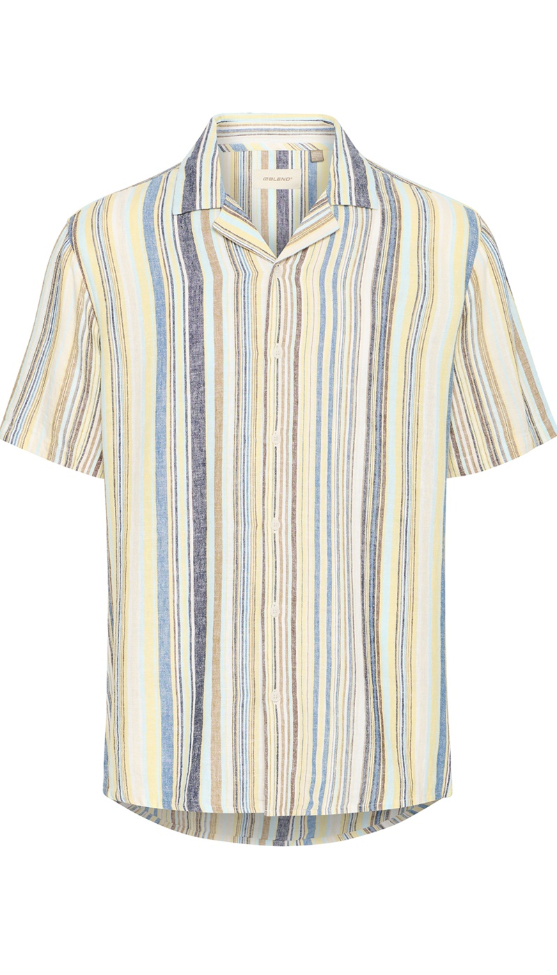 Chemise Bleu Jaune Rayure BHAKIS