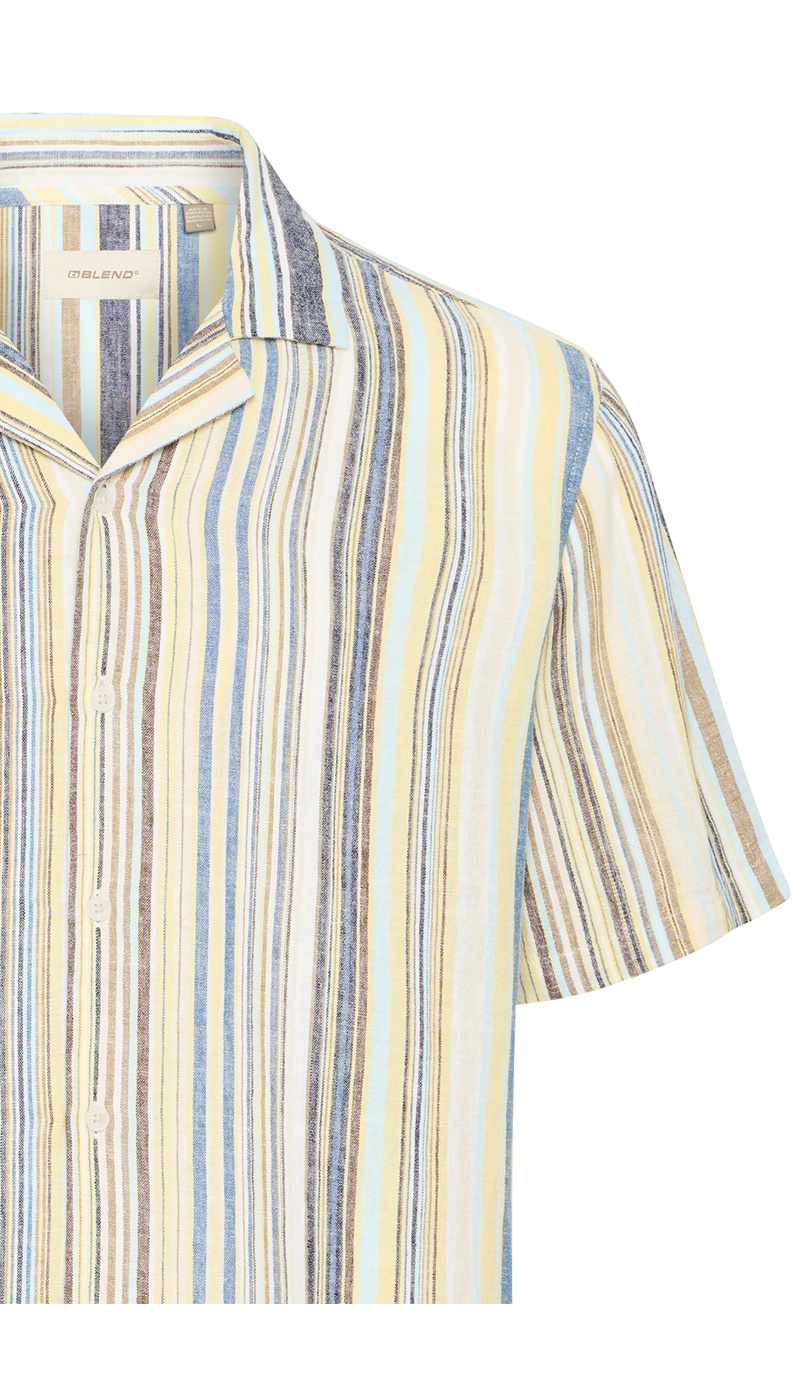 Chemise Bleu Jaune Rayure BHAKIS