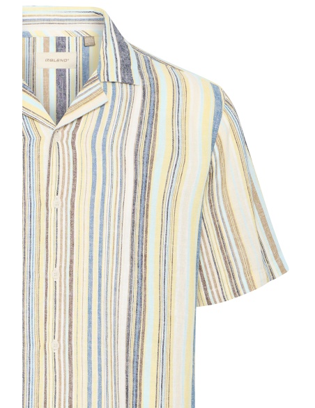 Chemise Bleu Jaune Rayure BHAKIS