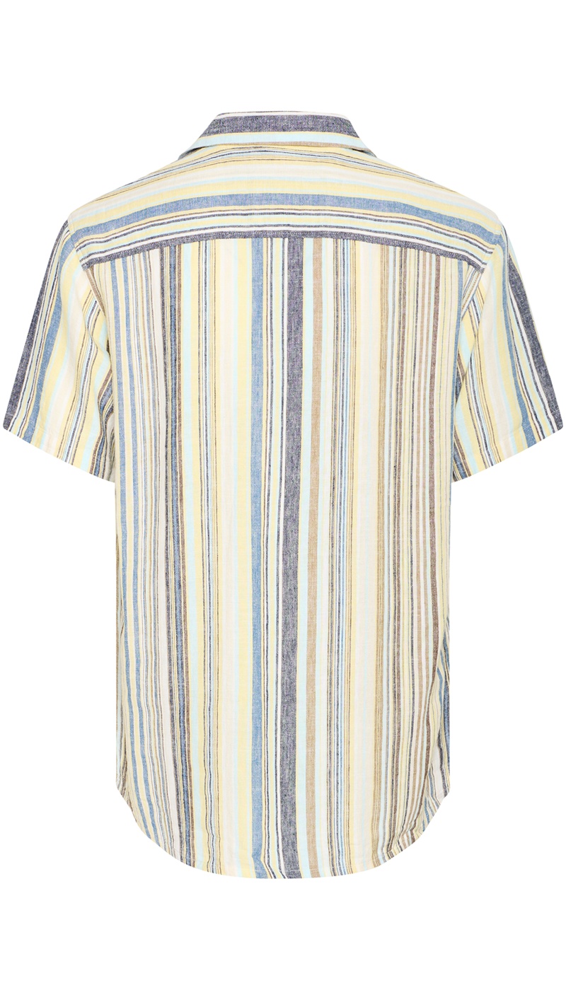 Chemise Bleu Jaune Rayure BHAKIS
