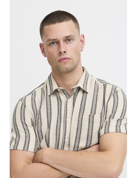 Chemise Rayure Ecru BHANDI