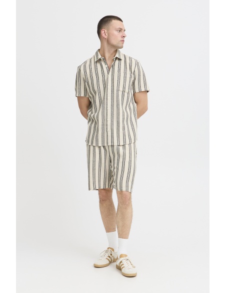 Chemise Rayure Ecru BHANDI