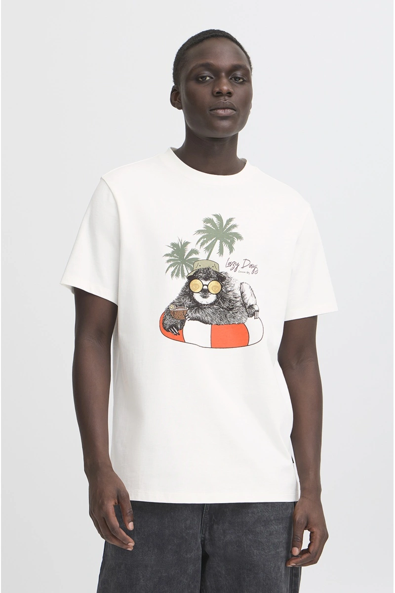 Tee Shirt Paresseux Blanc BHJERRON 2