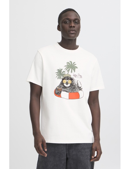 Tee Shirt Paresseux Blanc BHJERRON