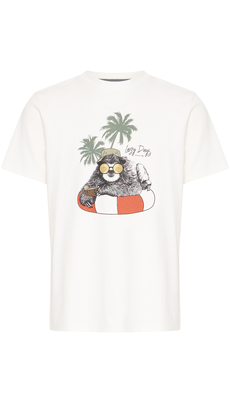 Tee Shirt Paresseux Blanc BHJERRON