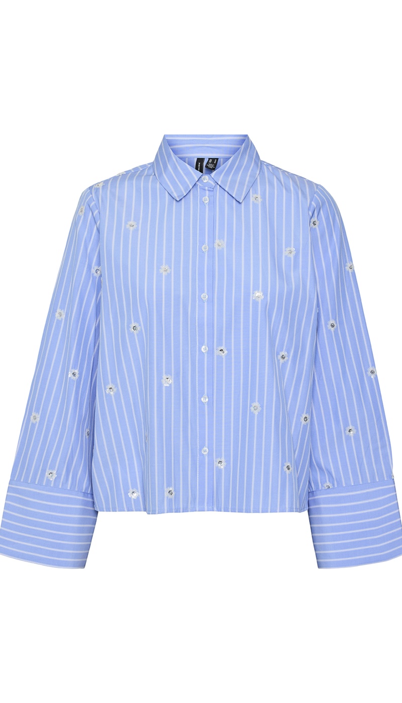VERO MODA CORNFL BLUE CHEMISES ML
