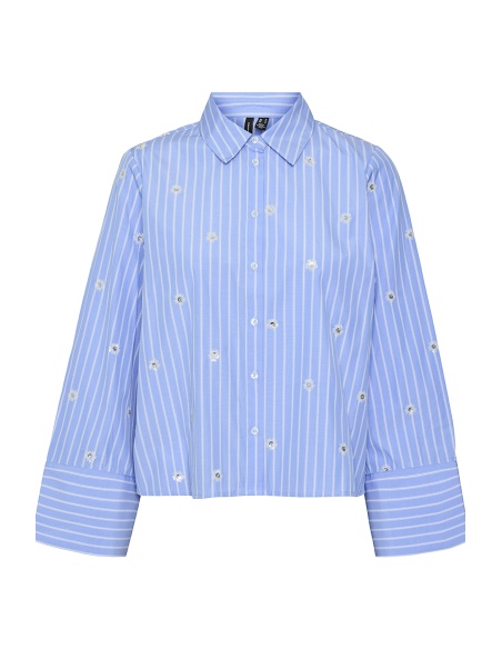 VERO MODA CORNFL BLUE CHEMISES ML