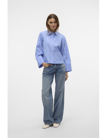 VERO MODA CORNFL BLUE CHEMISES ML