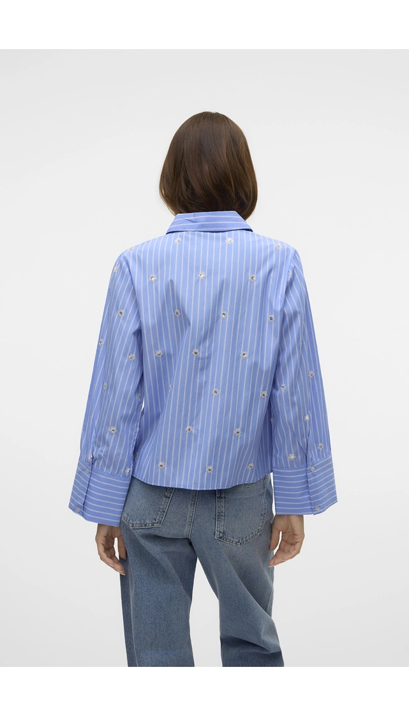 VERO MODA CORNFL BLUE CHEMISES ML