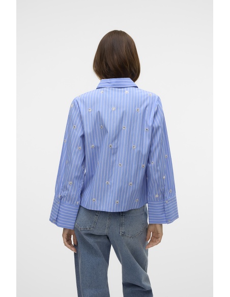 VERO MODA CORNFL BLUE CHEMISES ML