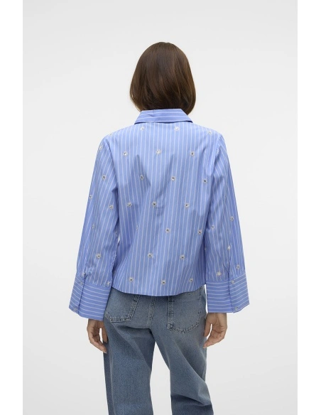 VERO MODA CORNFL BLUE CHEMISES ML