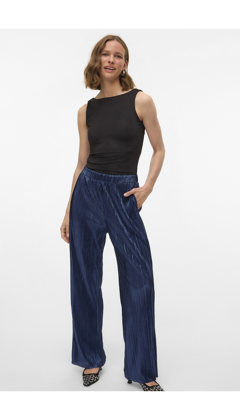 Pantaloni di raso della Marina VMDUVI Vero Moda - 1 | GIÙ