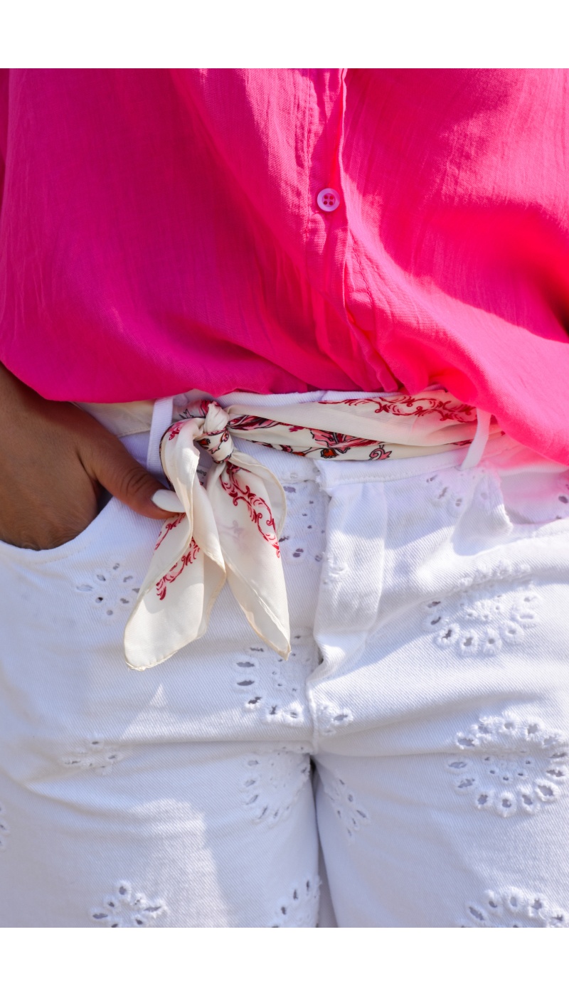 MACRAM BLANC SHORTS FEMME