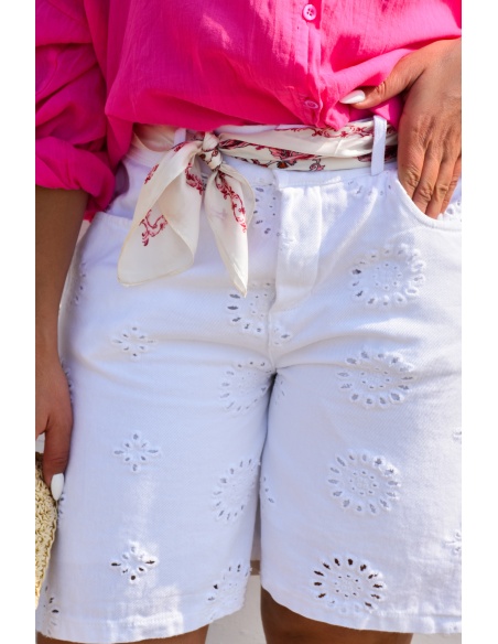 MACRAM BLANC SHORTS FEMME