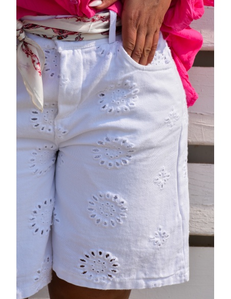 MACRAM BLANC SHORTS FEMME