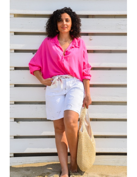 MACRAM BLANC SHORTS FEMME