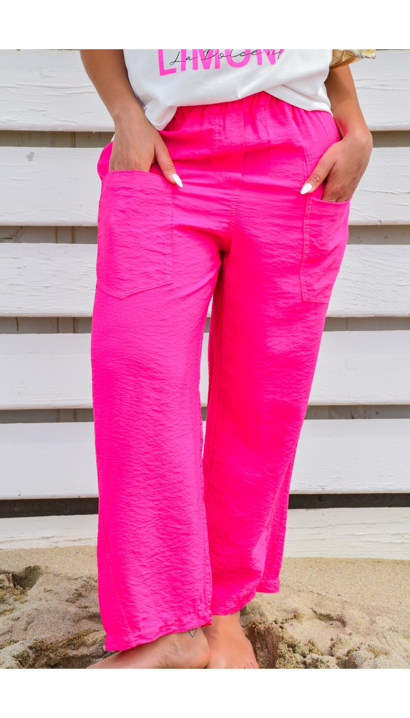 johanna toutoun POCHE FUSHIA PANTALON FEMME
