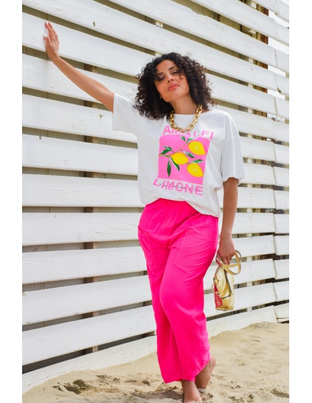 johanna toutoun POCHE FUSHIA PANTALON FEMME