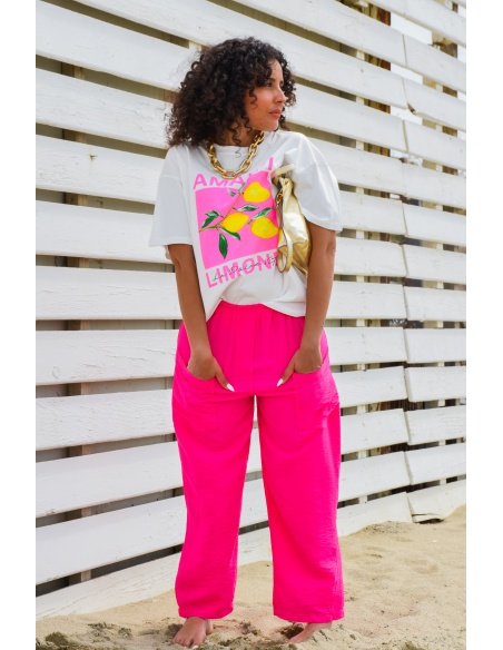 johanna toutoun POCHE FUSHIA PANTALON FEMME