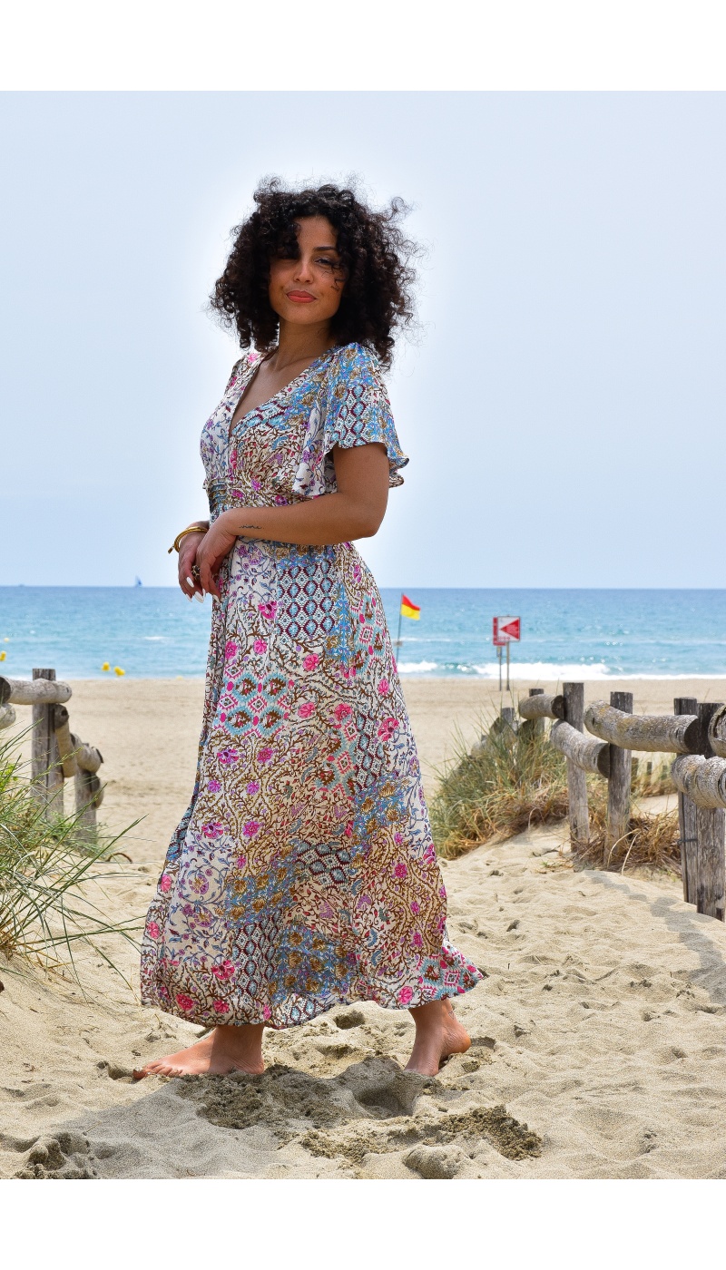 SARL CLOTHE TWO FLEURS BLEU ROBES FEMME