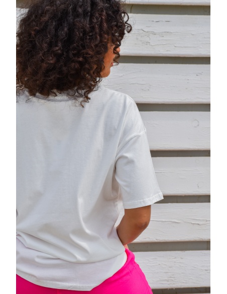 SEASON SARL LIANG CITRON BLANC T-SHIRT MC FEMME