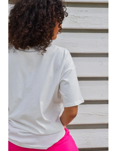 SEASON SARL LIANG CITRON BLANC T-SHIRT MC FEMME