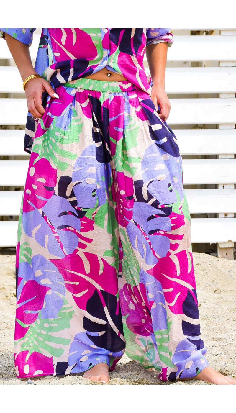 johanna toutoun FEUILL VIOLET PANTALON FEMME