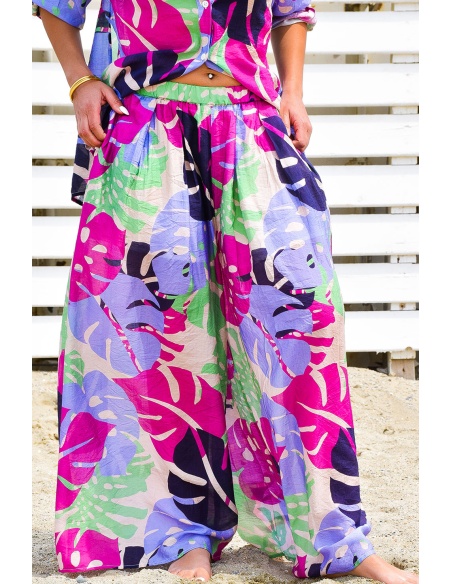 johanna toutoun FEUILL VIOLET PANTALON FEMME
