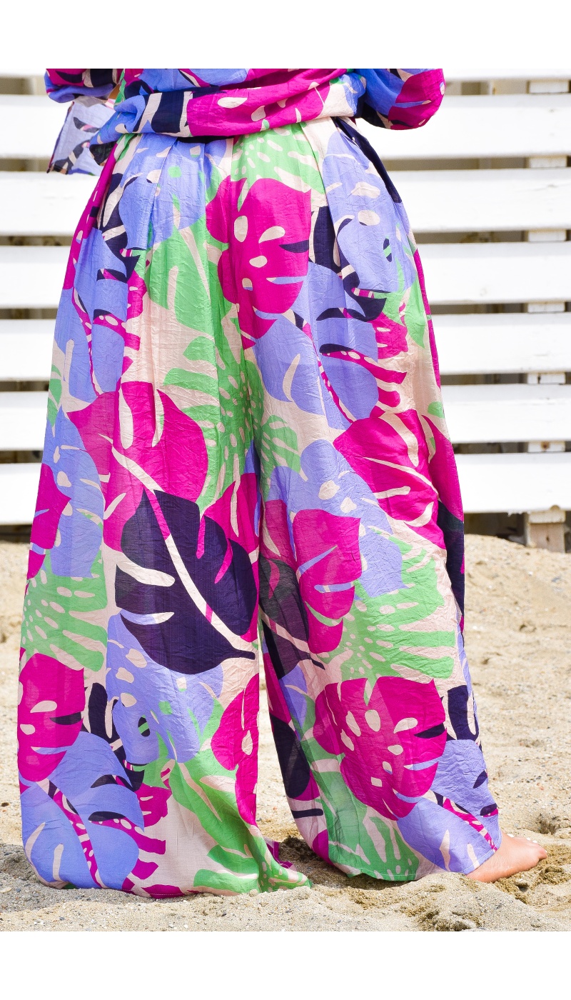 johanna toutoun FEUILL VIOLET PANTALON FEMME