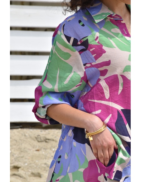 johanna toutoun FEUILL VIOLET CHEMISIER