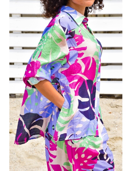 johanna toutoun FEUILL VIOLET CHEMISIER