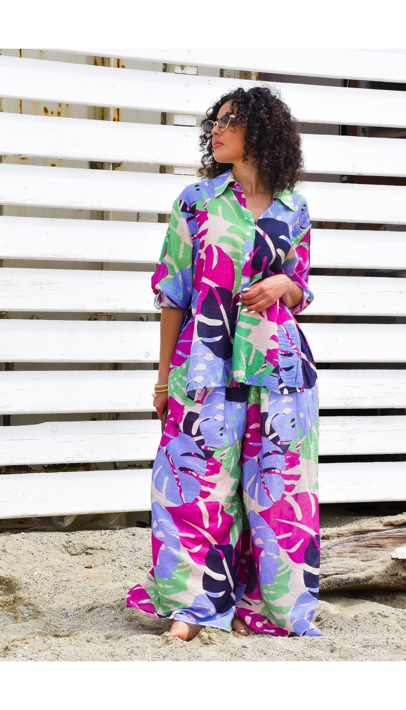 johanna toutoun FEUILL VIOLET CHEMISIER