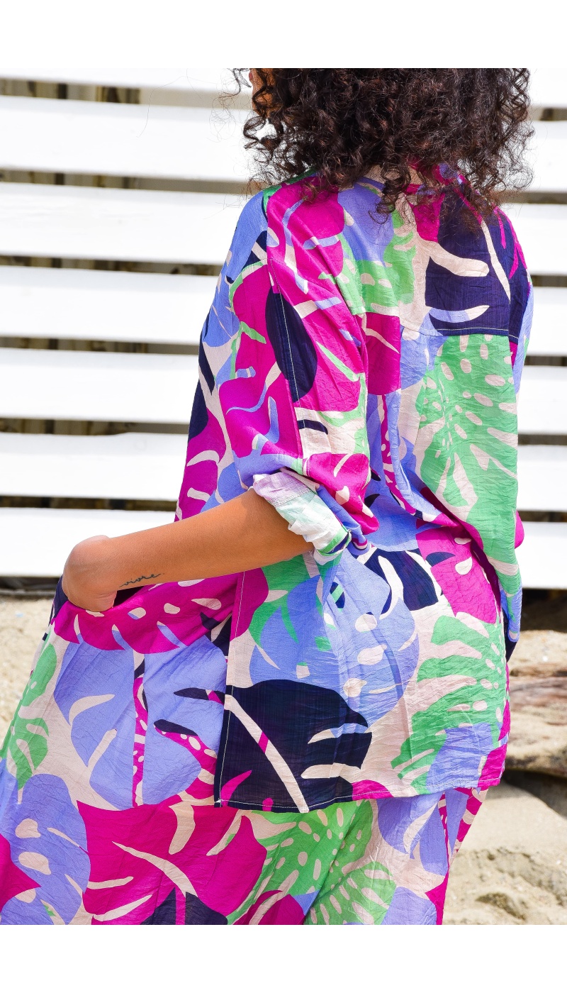 johanna toutoun FEUILL VIOLET CHEMISIER