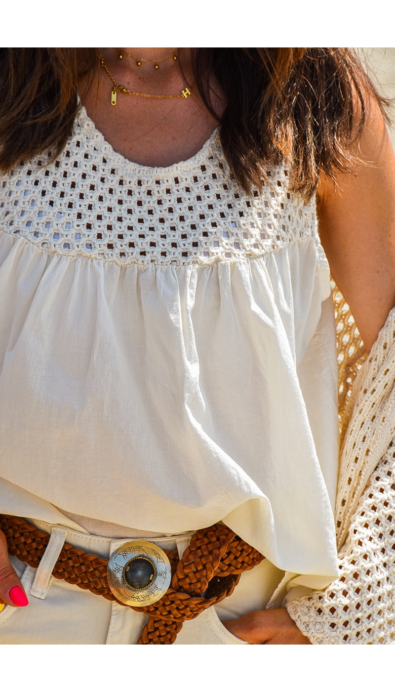 Haut Crochet Ecru HARLOW
