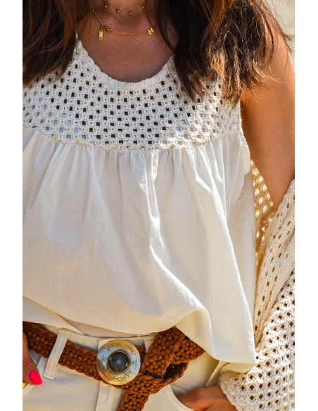 Haut Crochet Ecru HARLOW