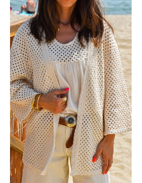 Gilet Crochet Ecru PLAYA