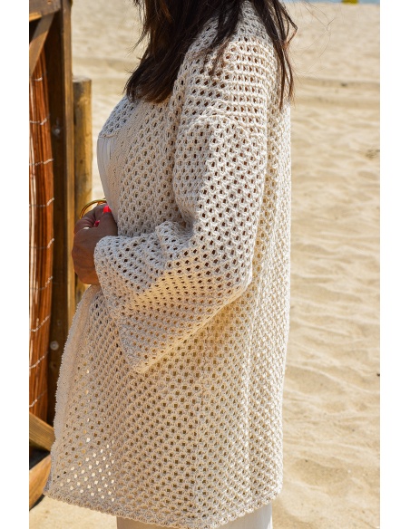 sunny studio BRODE ECRU GILET FEMME