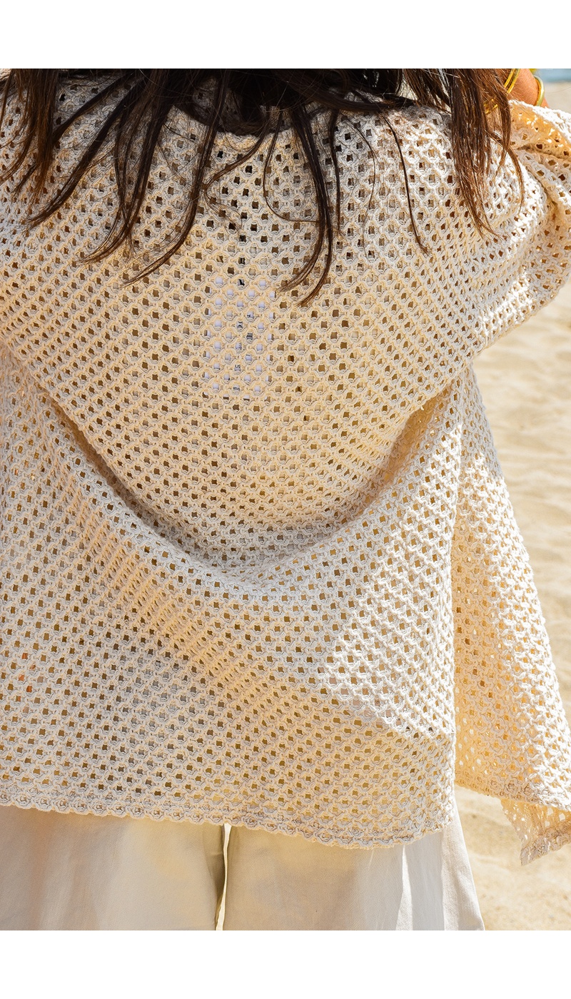 sunny studio BRODE ECRU GILET FEMME