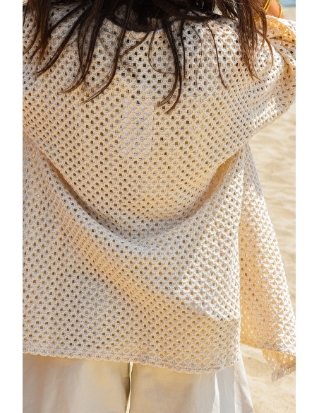 sunny studio BRODE ECRU GILET FEMME