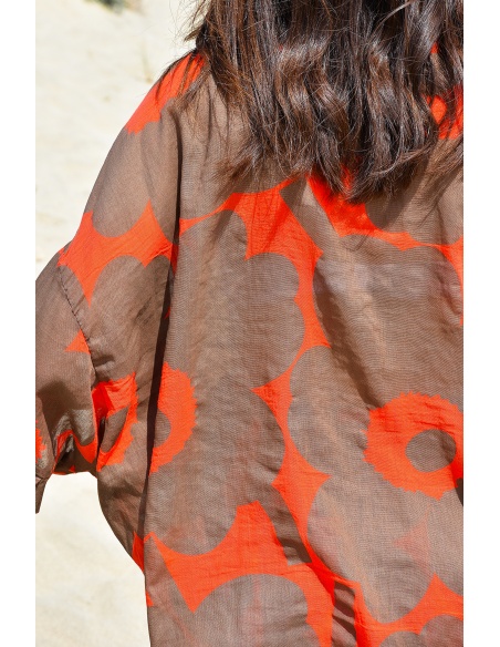 glossy dandz glossy ORANGE MARRON BLOUSE