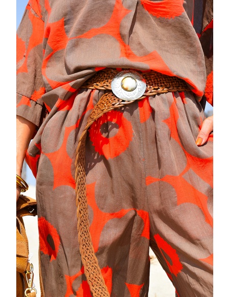 glossy dandz glossy ORANGE MARRON PANTALON FEMME