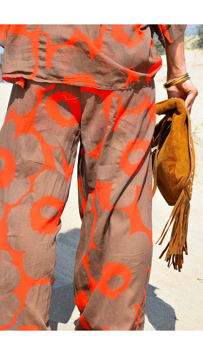 glossy dandz glossy ORANGE MARRON PANTALON FEMME